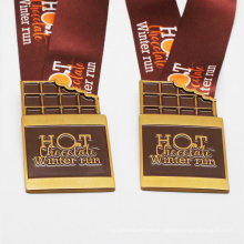 Wholesale Custom Metal Chocolate Medals With Ribbon